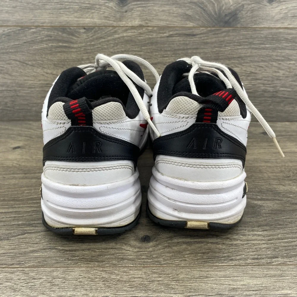 Nike Air Monarch IV Training Shoes Mens 9 White Black Red Chunky 416355-101